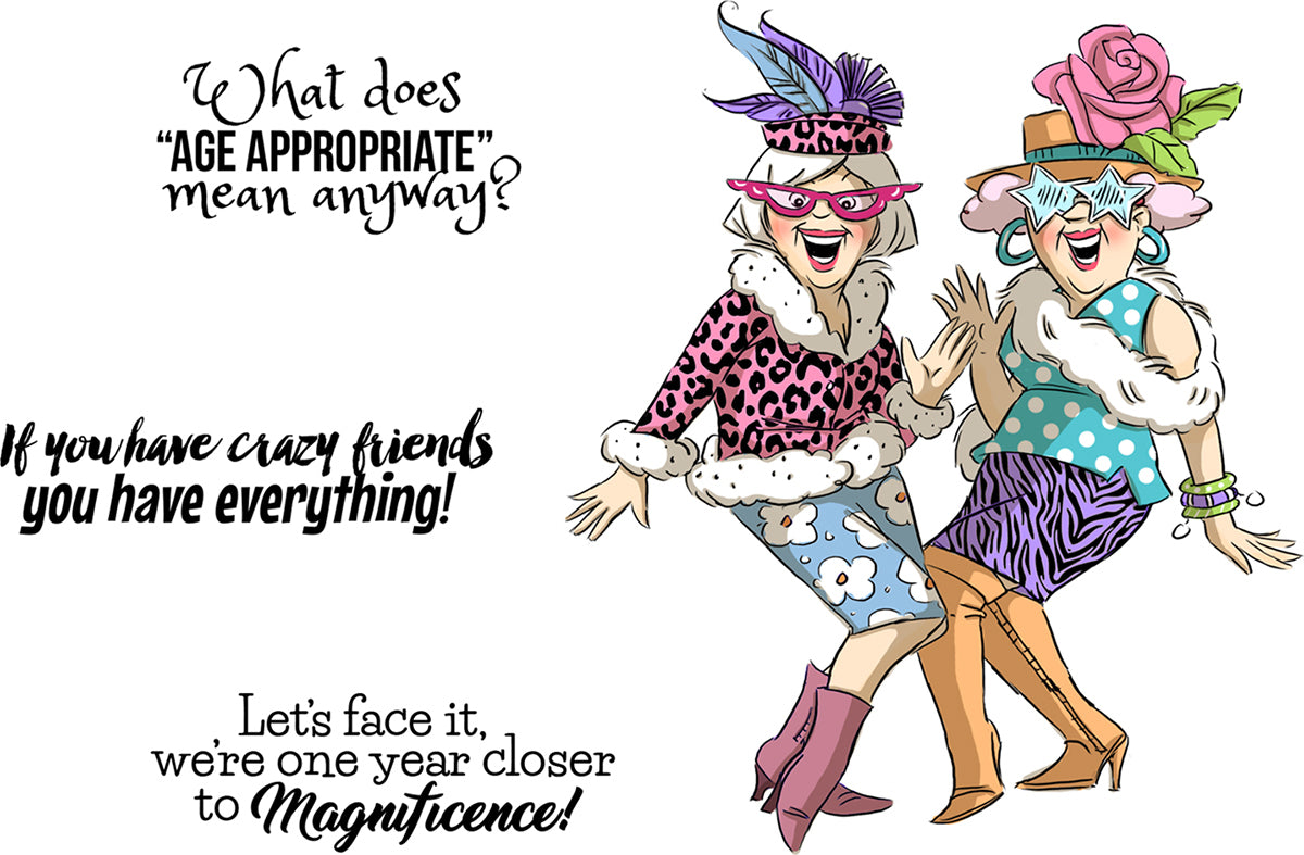 Art Impressions Girlfriends Cling Rubber Stamps - Crazy Friends