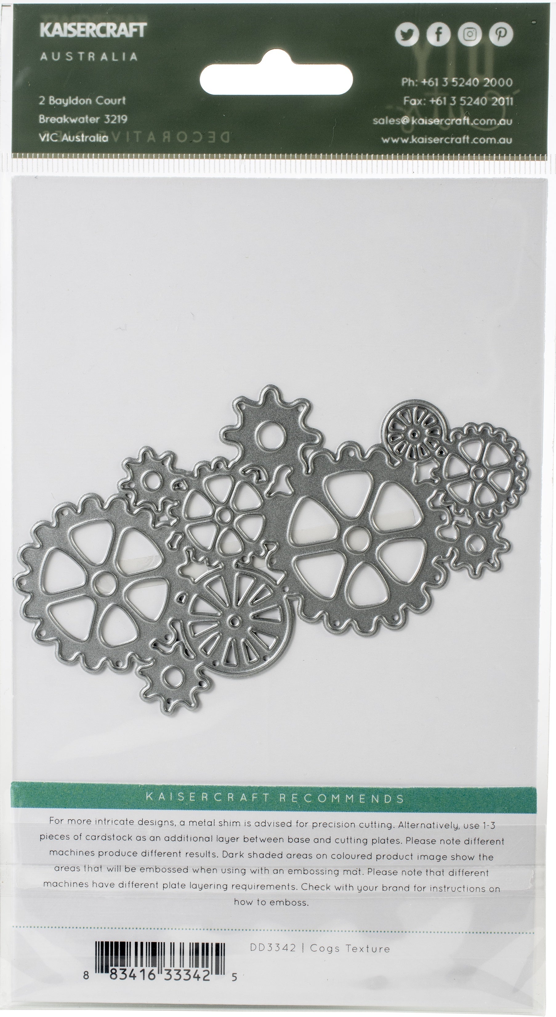 Kaisercraft Decorative Die - Cogs Texture