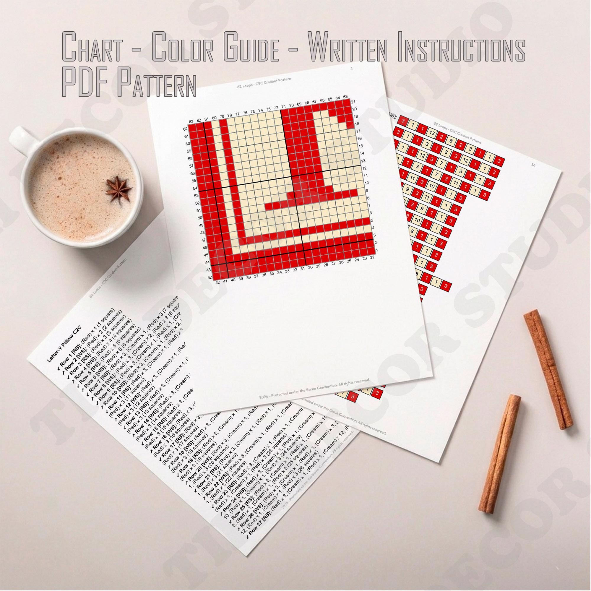Initial Letter R Pillow Cover CROCHET PATTERN