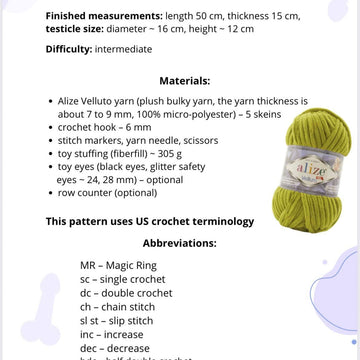 Funny Penis Crochet Pattern PDF | Amigurumi Adult Gift | English + Ukrainian Tutorial