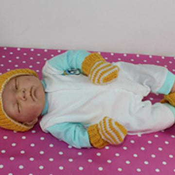 Baby Easy Stripe Pixie Hat, Booties & Mittens
