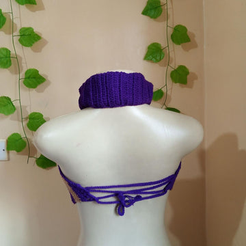 High neck crochet top