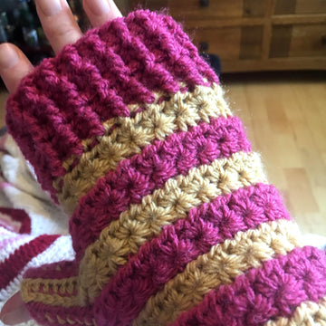 Stars and stripes fingerless mitts
