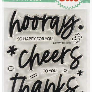 Avery Elle Clear Stamp Set 4"X6" - Hooray