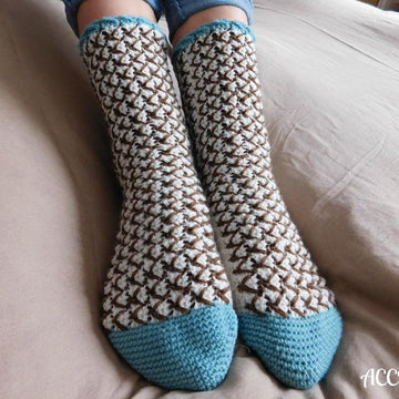 Mint chocolate chip crochet socks
