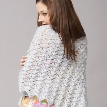 Chevron Lace Shawl or Scarf in Patons Lace Sequin
