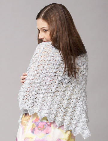 Chevron Lace Shawl or Scarf in Patons Lace Sequin