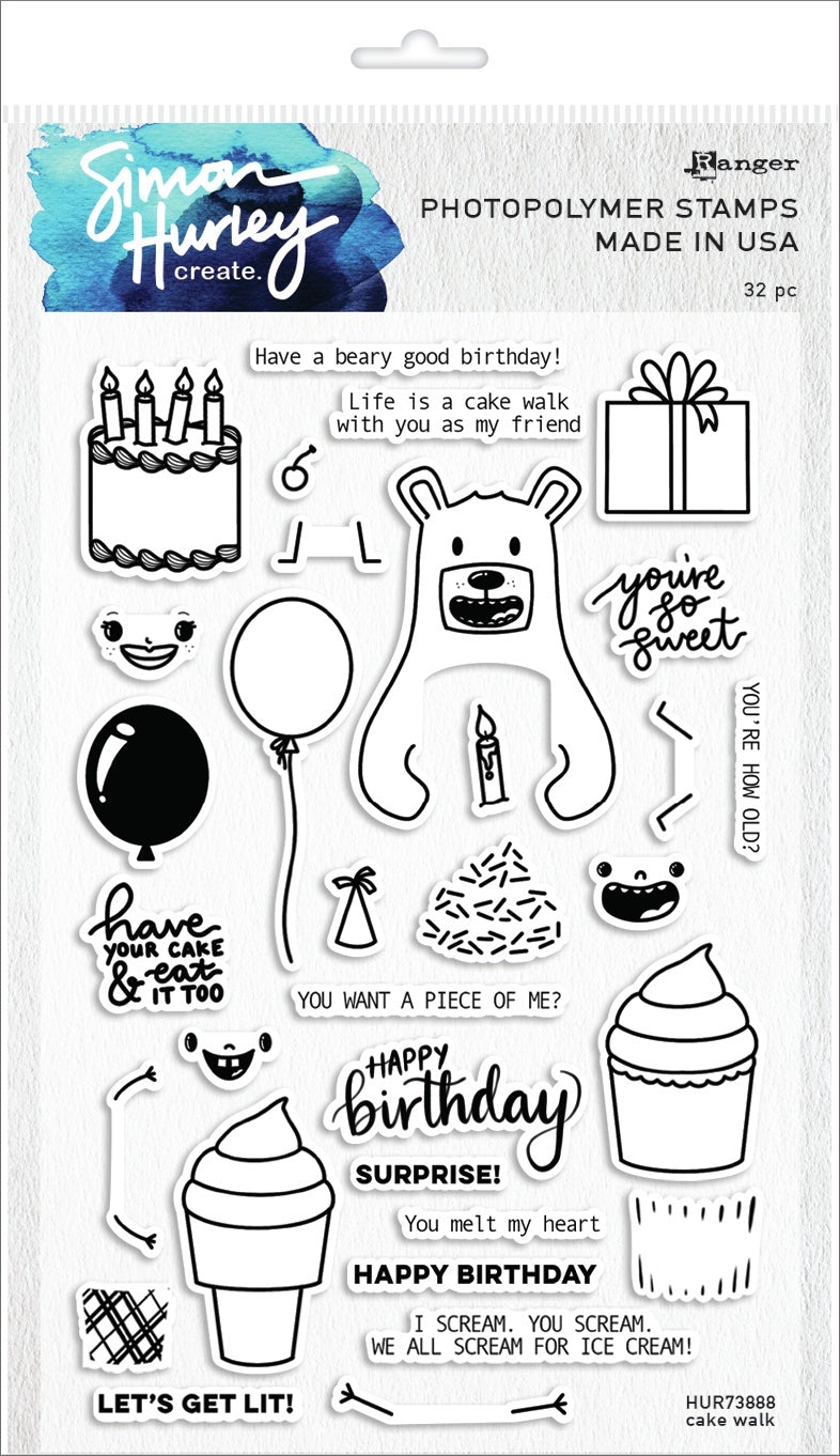 Ranger Simon Hurley create. Cling Stamps 6"X9" - Cake Walk
