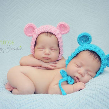 Ribbed Baby Bear Bonnet