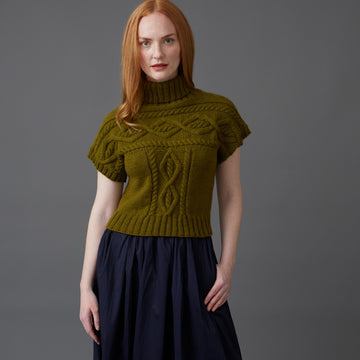 "Frances" - Top Knitting Pattern For Women in Debbie Bliss Cashmerino Aran