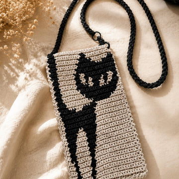 Mobile phone crossbody shoulder bag crochet pattern T25