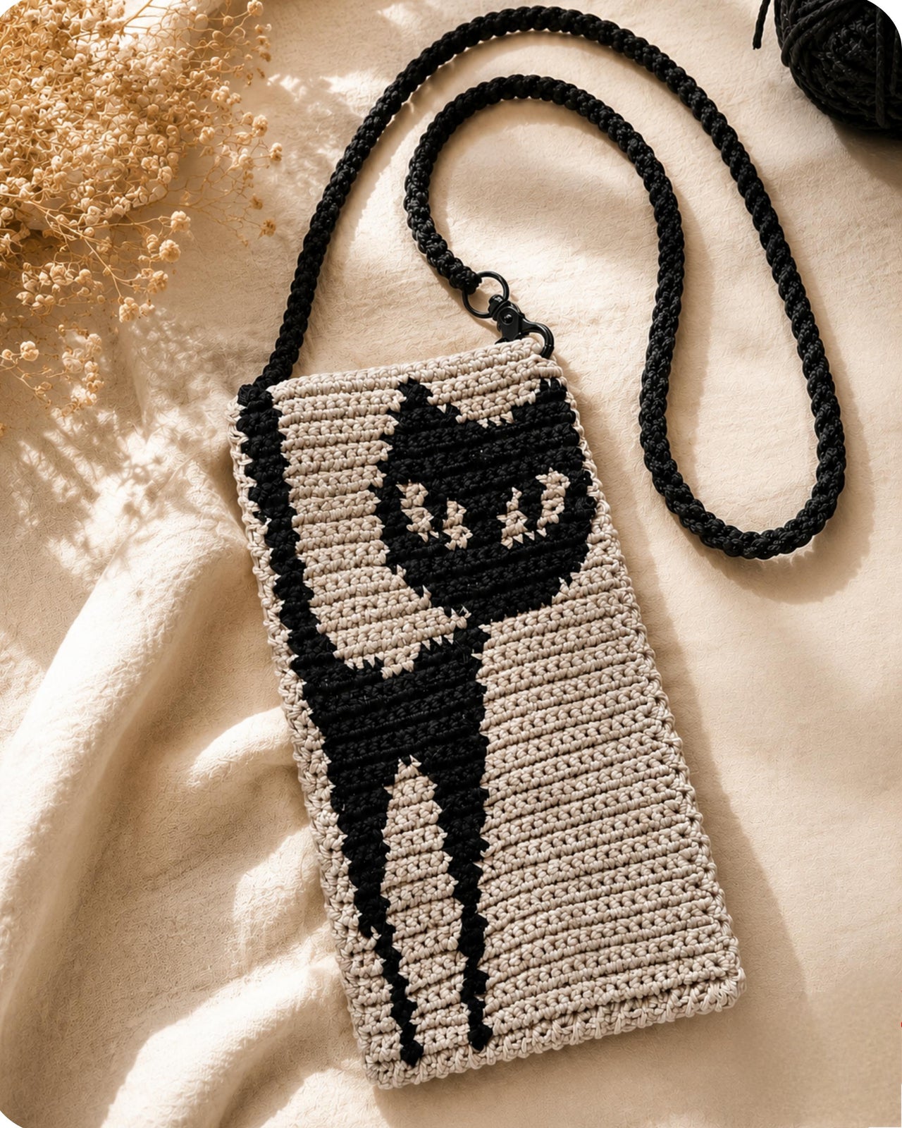 Mobile phone crossbody shoulder bag crochet pattern T25