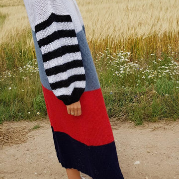 Color Block Coat-Cardigan