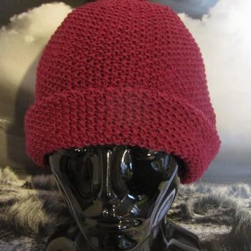 Roll Brim Moss Stitch (Seed Stitch) Bobble Beanie Hat