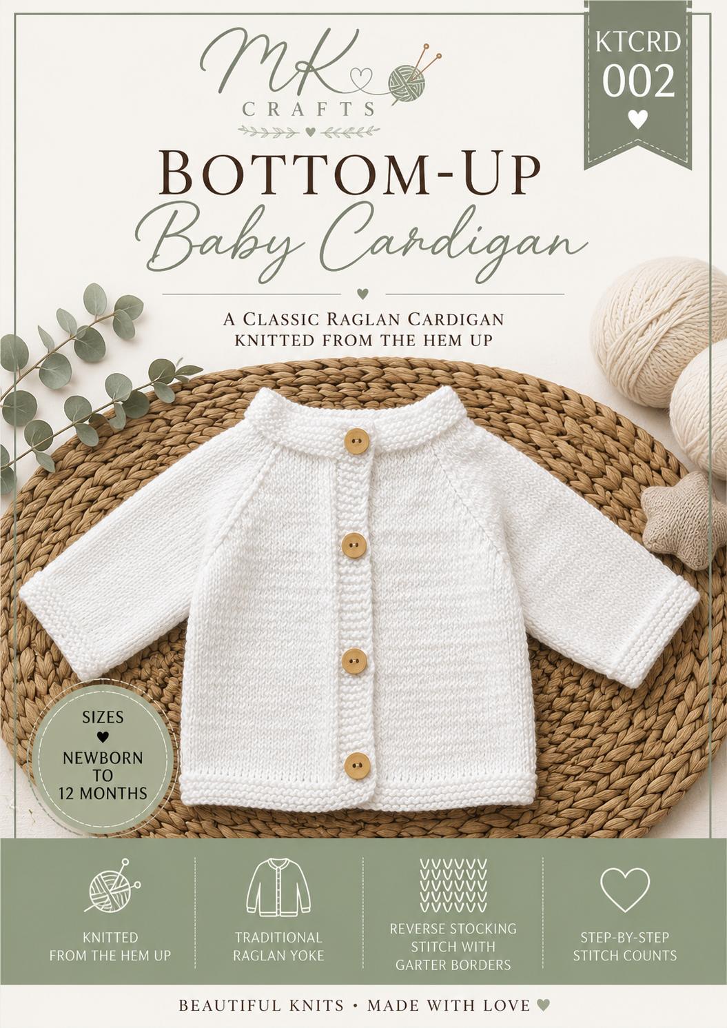 Baby cardigan Bottom up Raglan