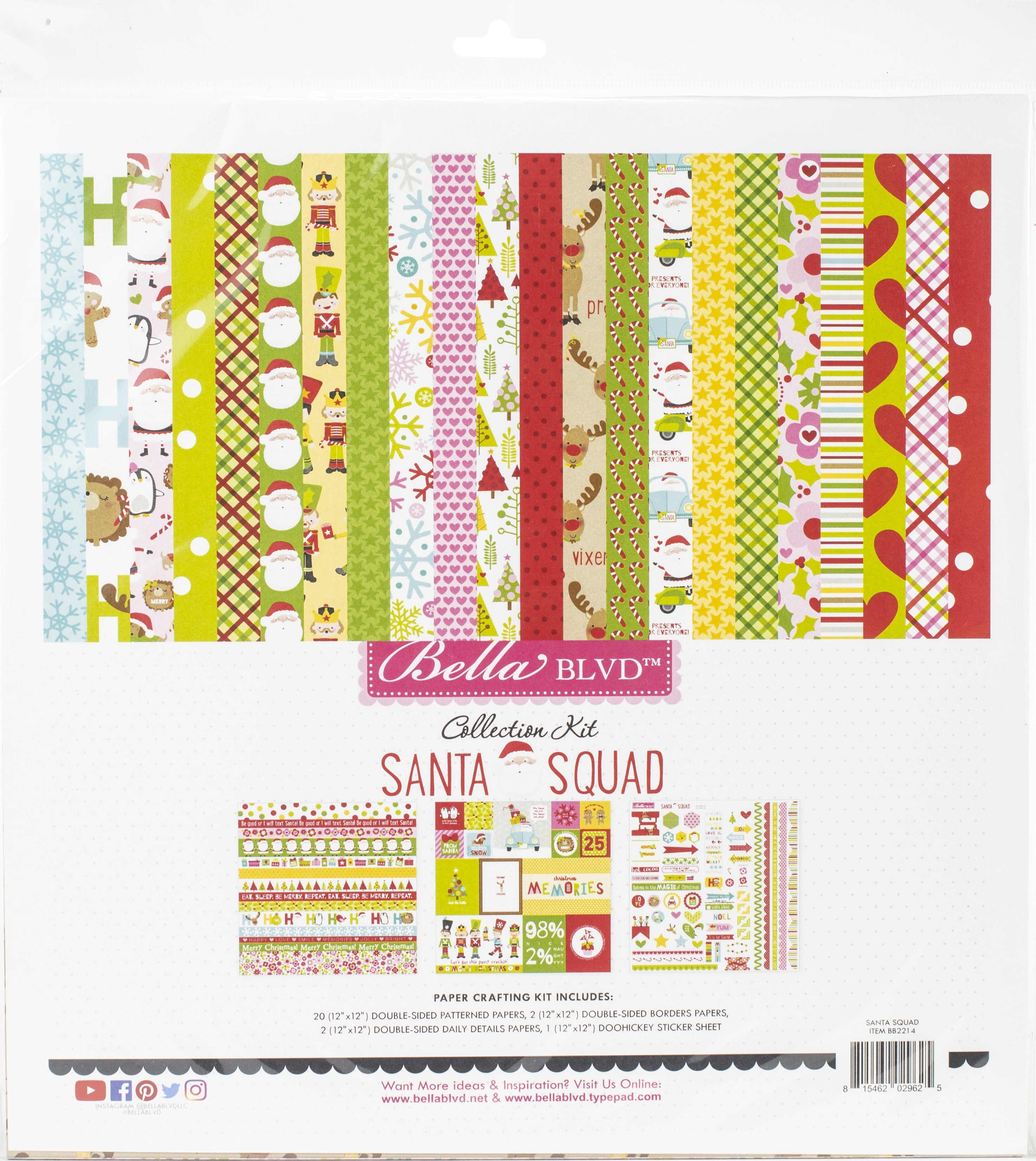 Doodlebug Bella Blvd Collection Kit 12"X12" - Santa Squad