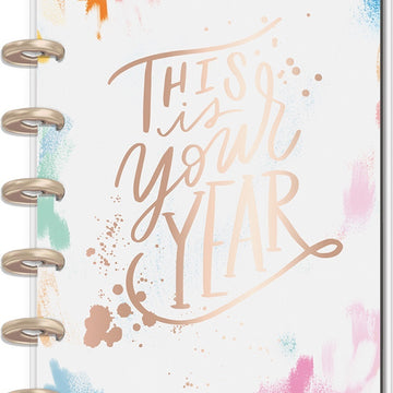 Happy Planner 12-Month Undated Mini Planner 7"X4.625" - Brushy Brights, 12 Month U