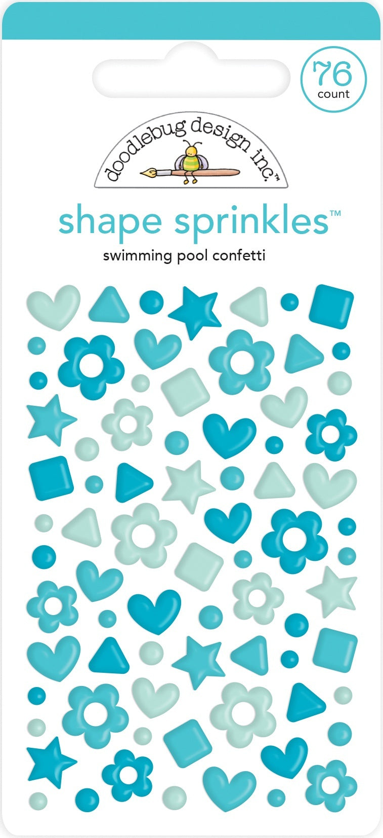 Doodlebug Sprinkles Adhesive Enamel Shapes - Swimming Pool Confetti