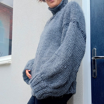 Straight needle sweater
