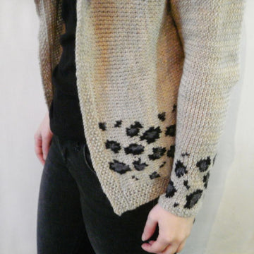Leopard print waterfall cardigan