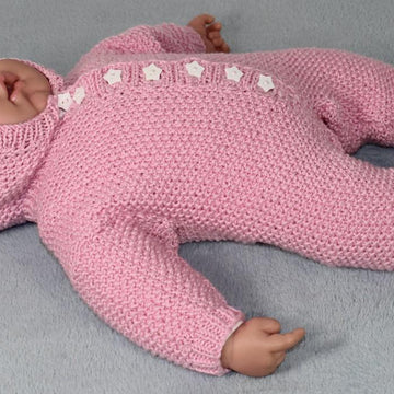 Newborn Baby Moss Stitch Hoodie Onesie