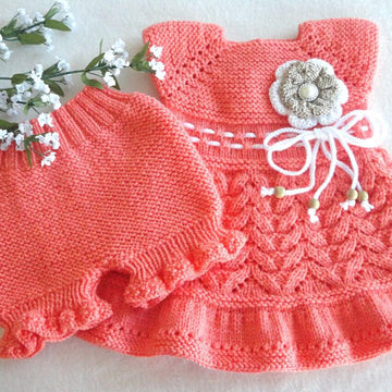 Knitting PATTERN Baby Dress Knitted Diaper Cover by Elena Mitchell