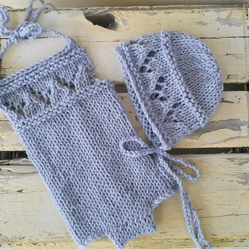 Lacy Baby Bonnet and Romper