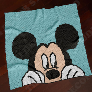 C2C Mickey Mouse Cartoon Blanket Turquoise Afghan Mortimer Throw Crochet PATTERN