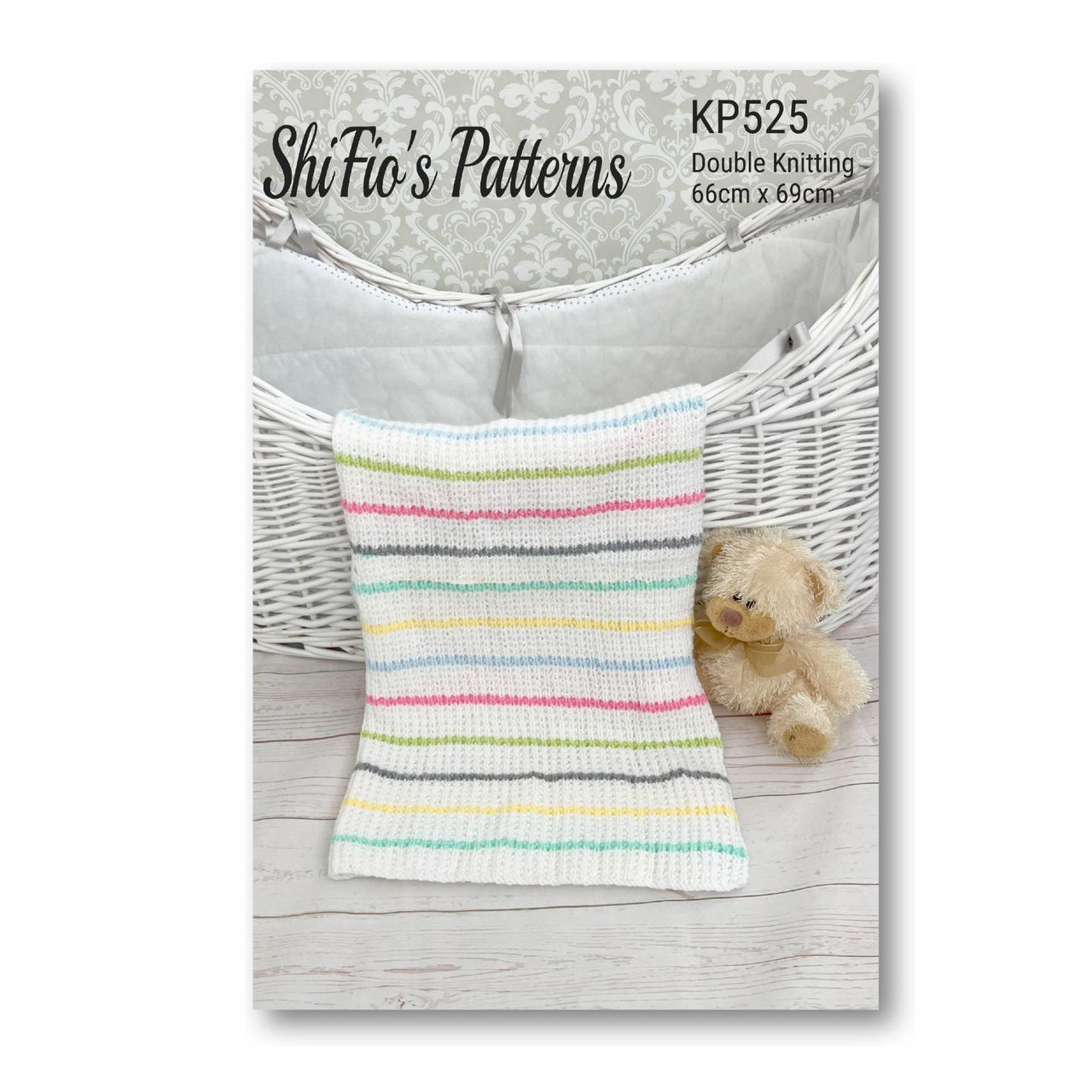 525- Rainbow Stripe Blanket Knitting Pattern -525