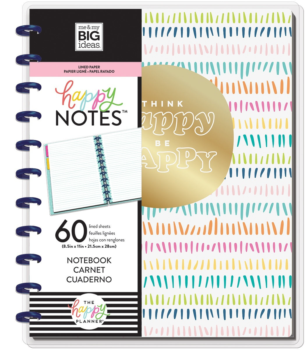 Happy Planner Big Notebook W/60 Sheets - Think Happy Be Happy Educational