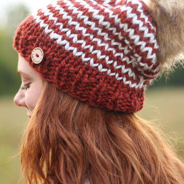 Chunky Stripes Knit Beanie