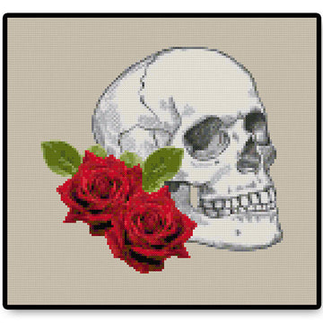 Skull and Roses - PDF Cross Stitch Pattern