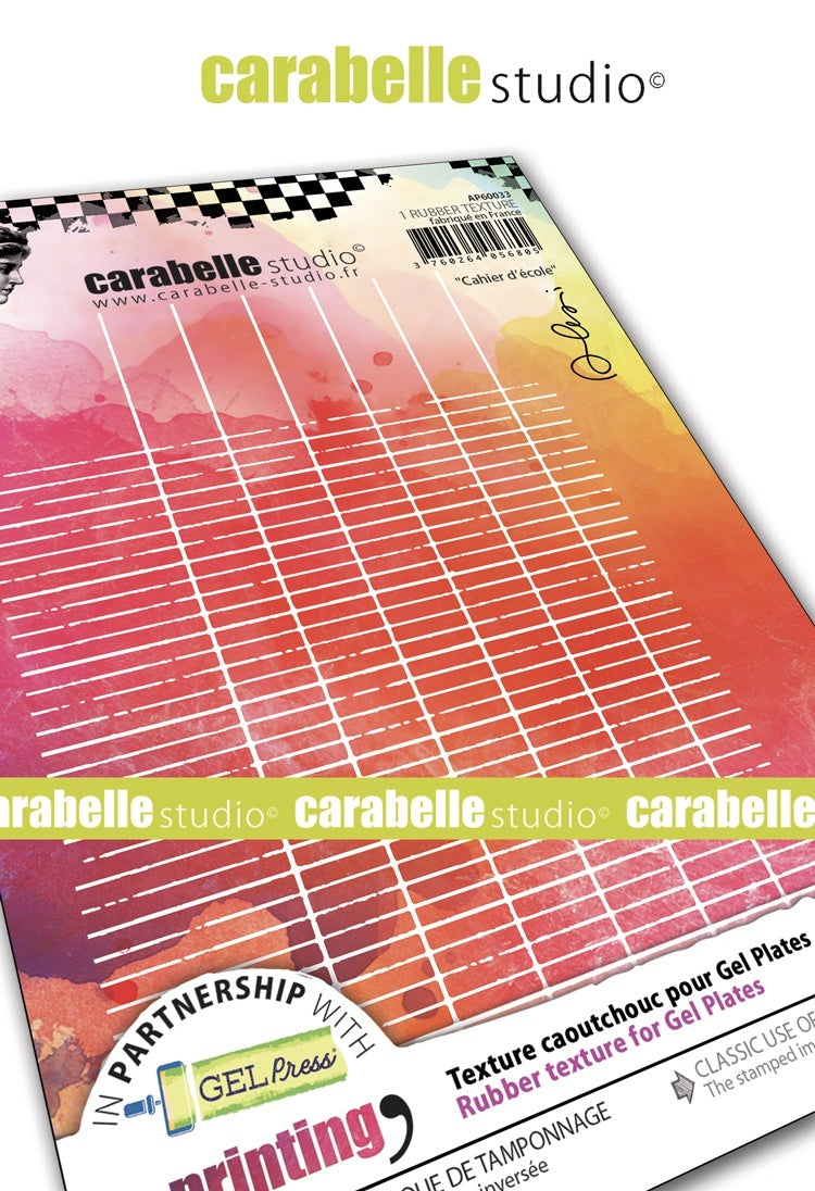 Carabelle Studio Art Printing A6 Rubber Texture Plate - School Notebook