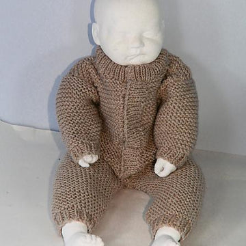 Baby Simple Aran Garter Stitch Onesie