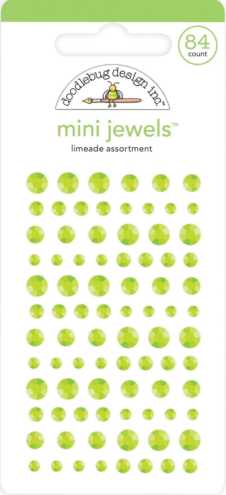 Doodlebug Adhesive Mini Jewels - Limeade