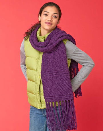Textured Scarf in Caron United - Downloadable PDF
