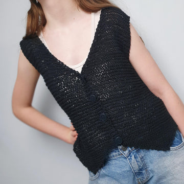 Beginner Friendly Garter Stitch Knitted Waistcoat