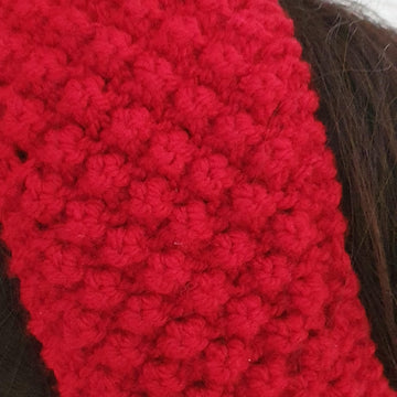 Aran Head Band with i-cord ties