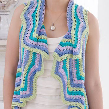 Rippling Vest in Aunt Lydia's Bamboo Crochet Thread Size 10 - LC2428 - Downloadable PDF
