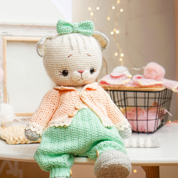 Crochet Doll Clothes Pattern - Outfit Chanel for large toys