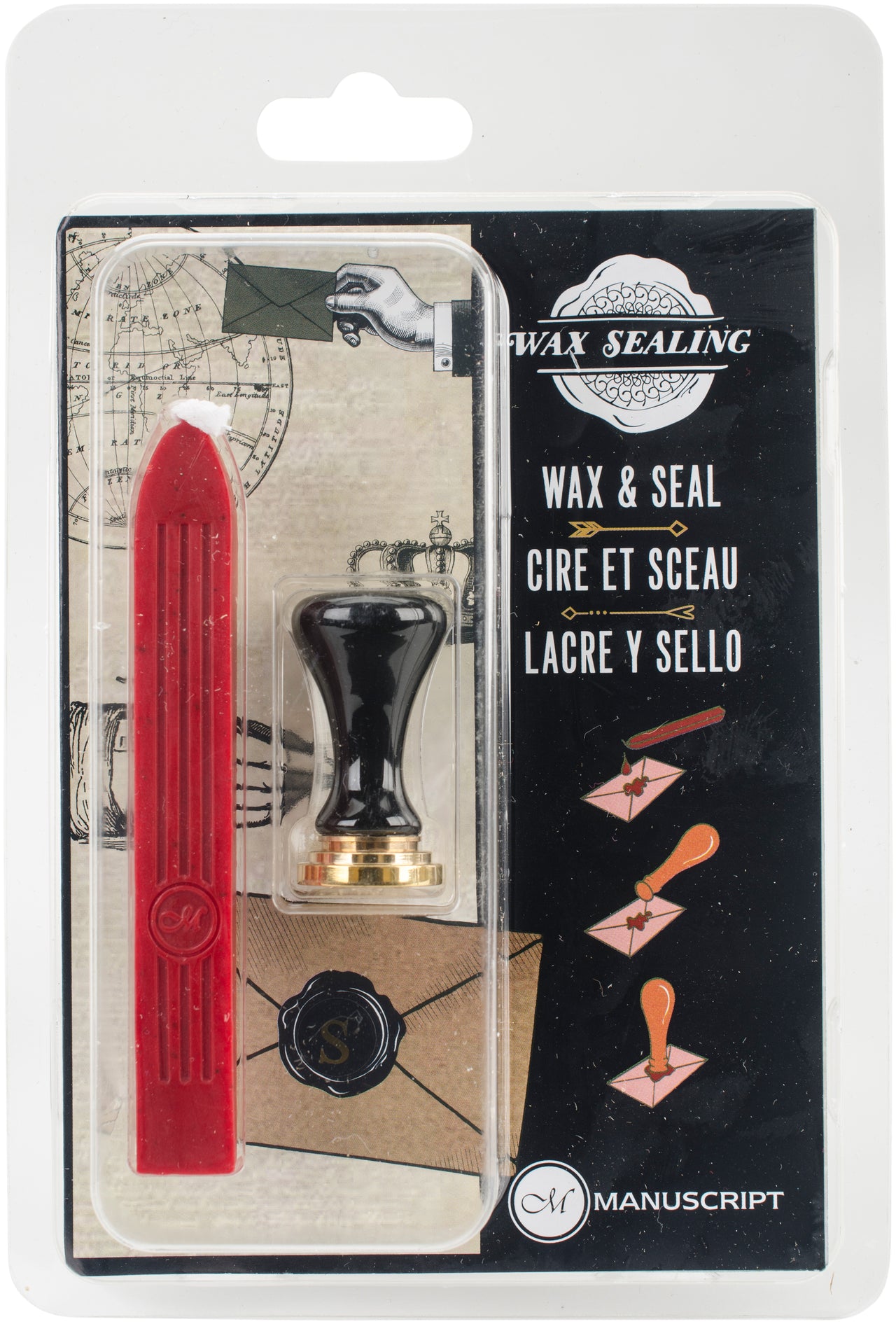 Manuscript Pen Manuscript Short Handle Design Sealing Set W/Red Wax - S