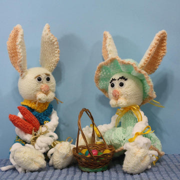 Skinny and Ginny -Bernat Baby Blanket Bunnies