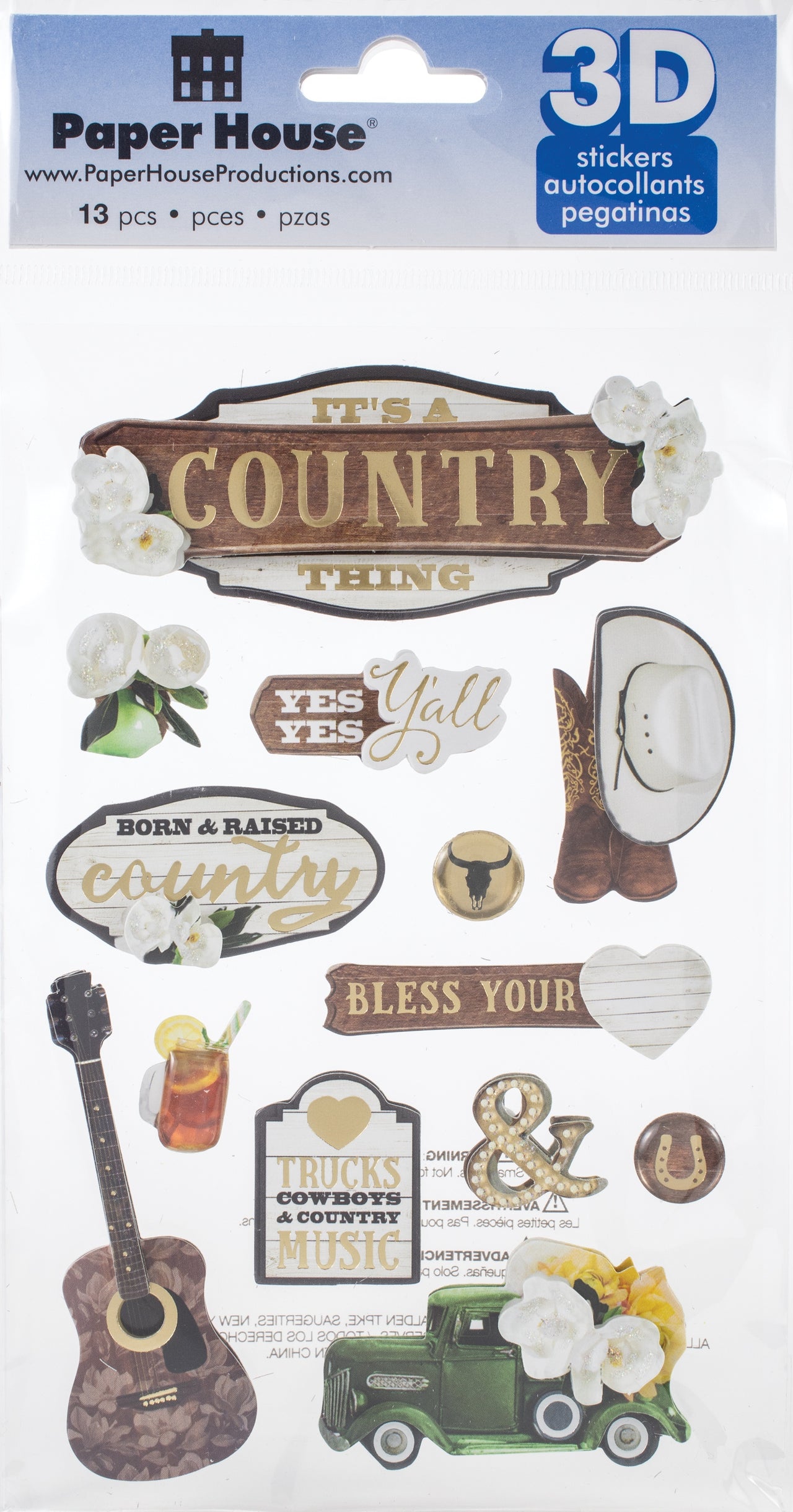 Paper House 3D Stickers - It's A Country Thing