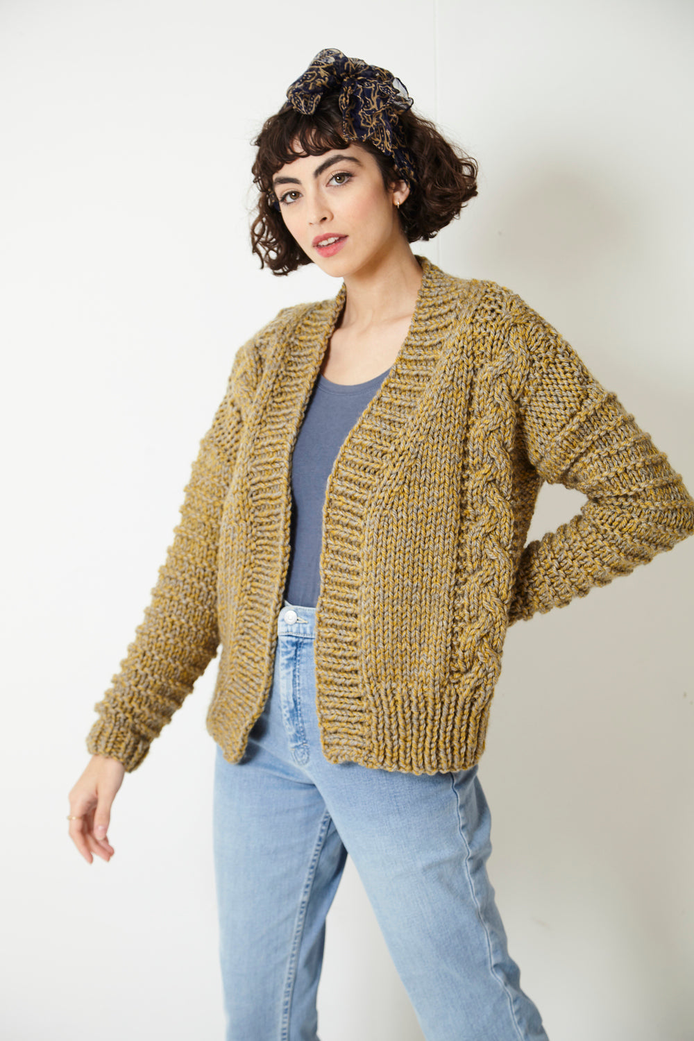 Sweater & Edge to Edge Jacket in King Cole Big Value Super Chunky Stormy - 5842 - Leaflet