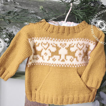 Christmas sweater with pocket and reindeers