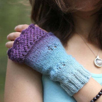 In Bloom fingerless mittens