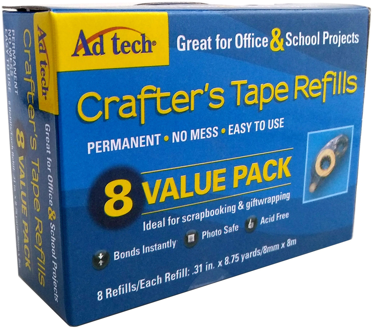 Ad-Tech Crafter's Tape Refills 8/Pkg - Value Pack