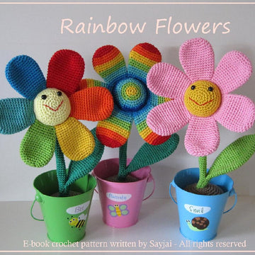 Rainbow Flowers Amigurumi Crochet Pattern