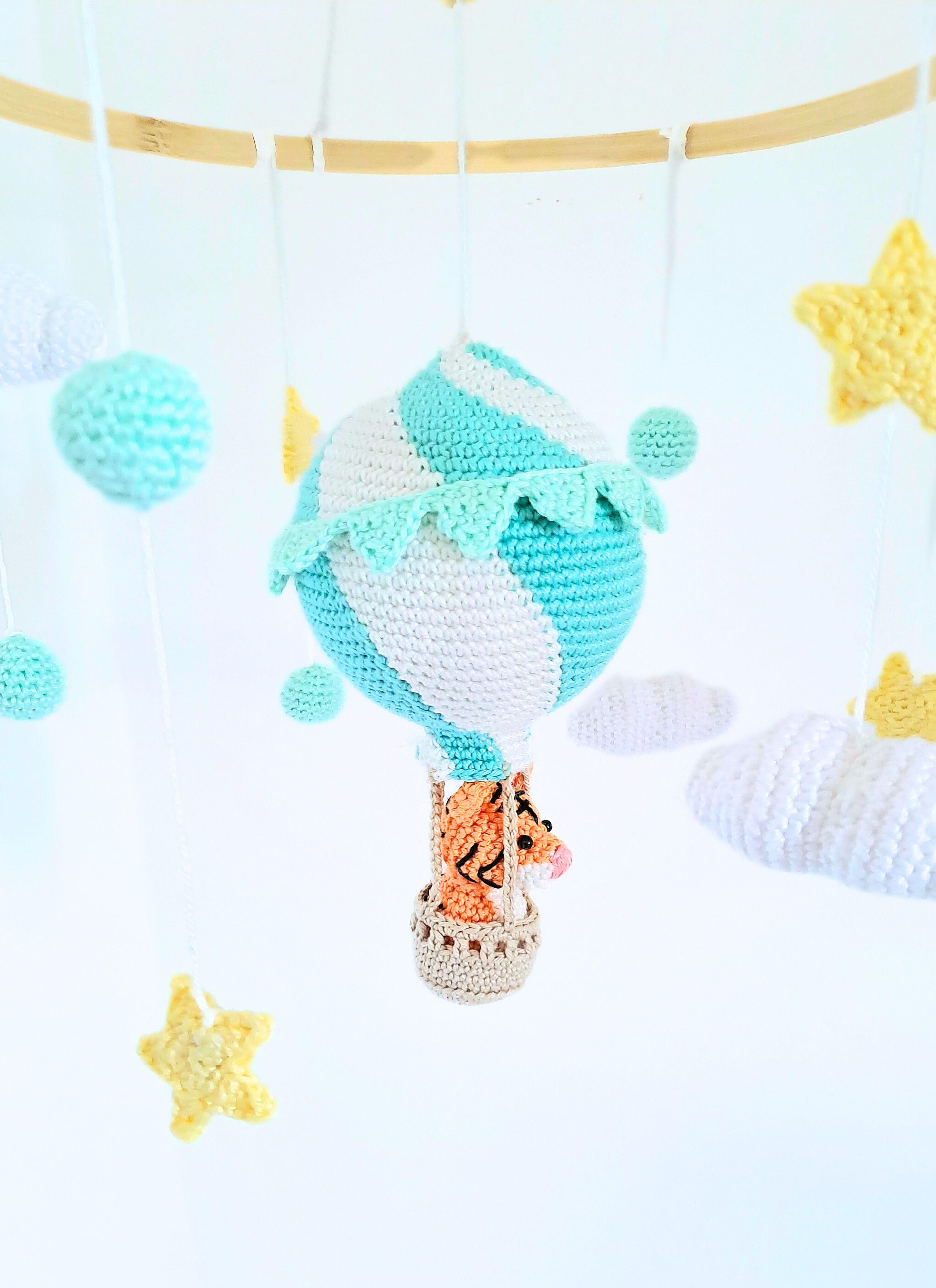 Tiger in a balloon baby mobile