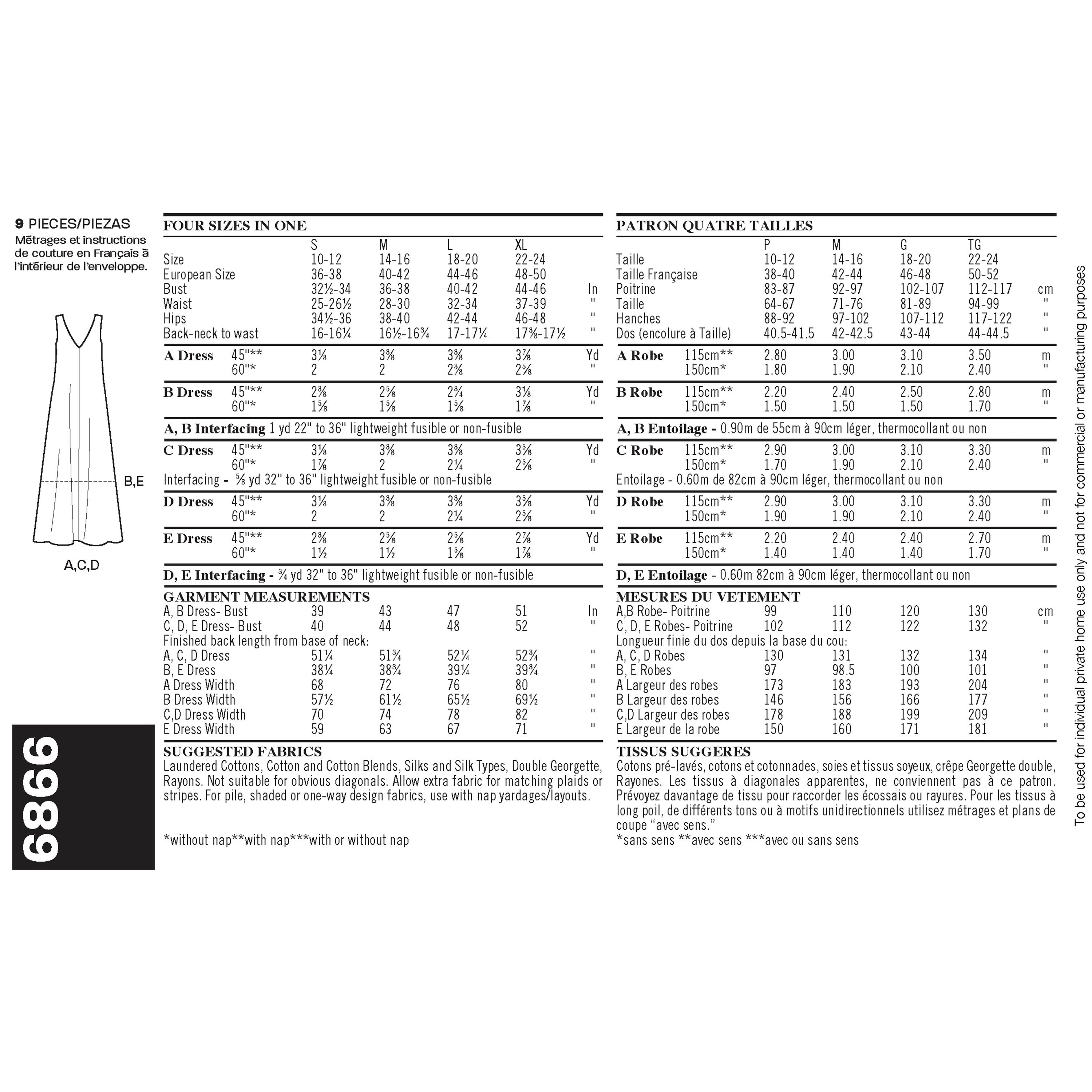 New Look Misses' Dresses 6866 - Paper Pattern, Size A (S,M,L,XL)